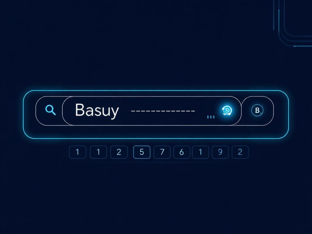 Search bar showing Bsuy typo auto-correcting to Busy Software