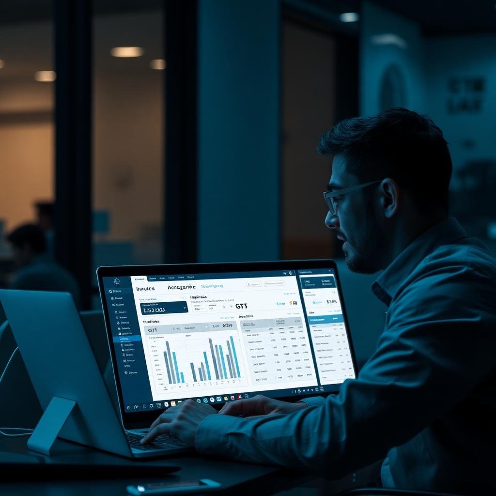 Business owner using Busy on Cloud accounting software